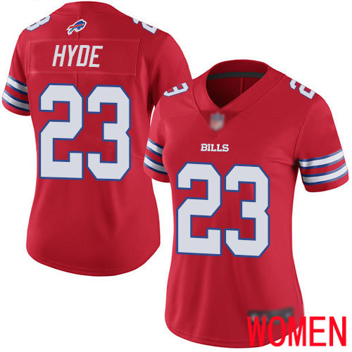 Women Buffalo Bills #23 Micah Hyde Limited Red Rush Vapor Untouchable NFL Jersey